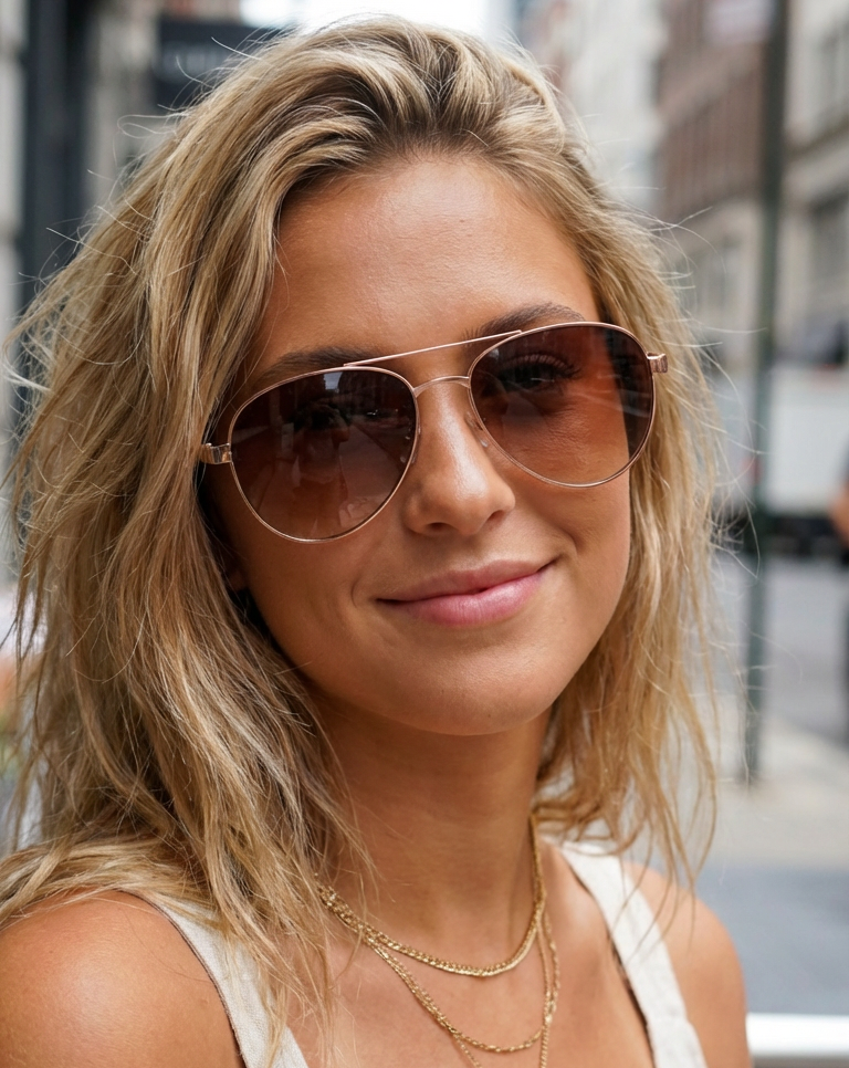 Boléro Eloura — Women's Pink Aviator Sunglasses