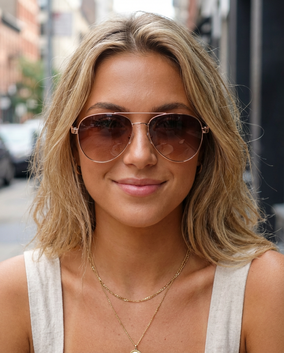 Boléro Eloura — Women's Pink Aviator Sunglasses