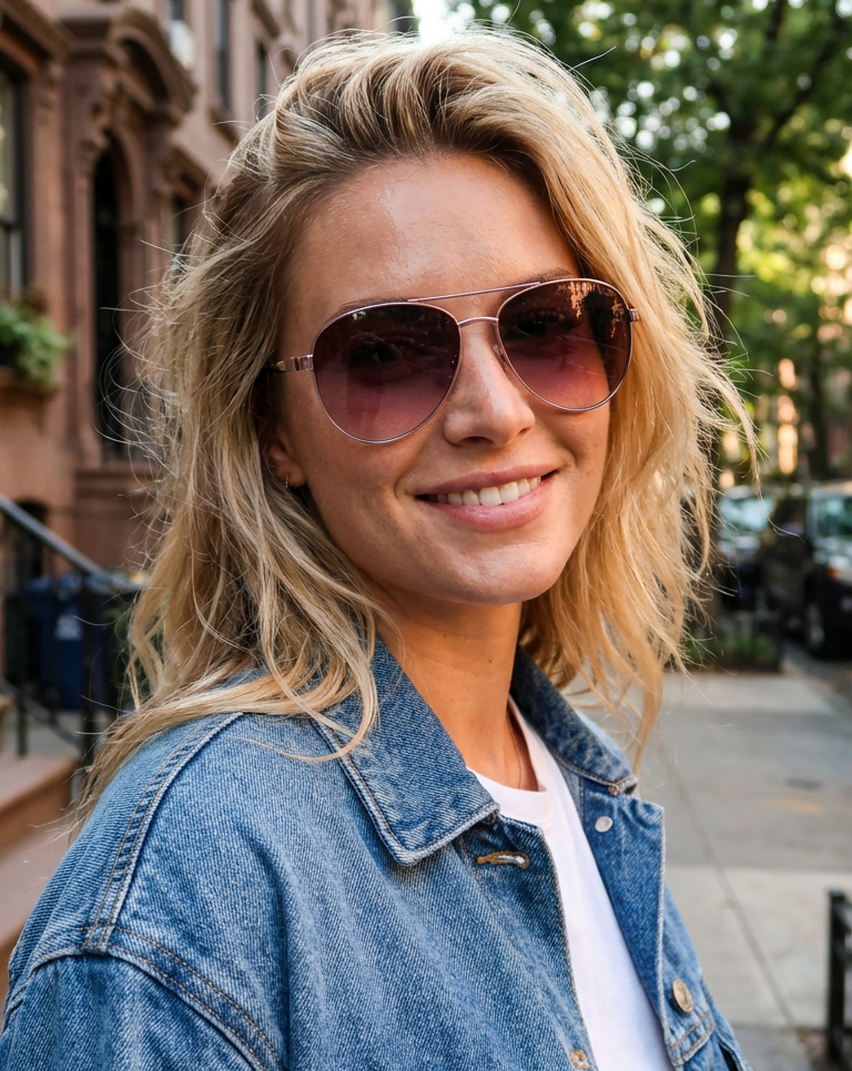 Boléro Eloura — Women's Pink Aviator Sunglasses