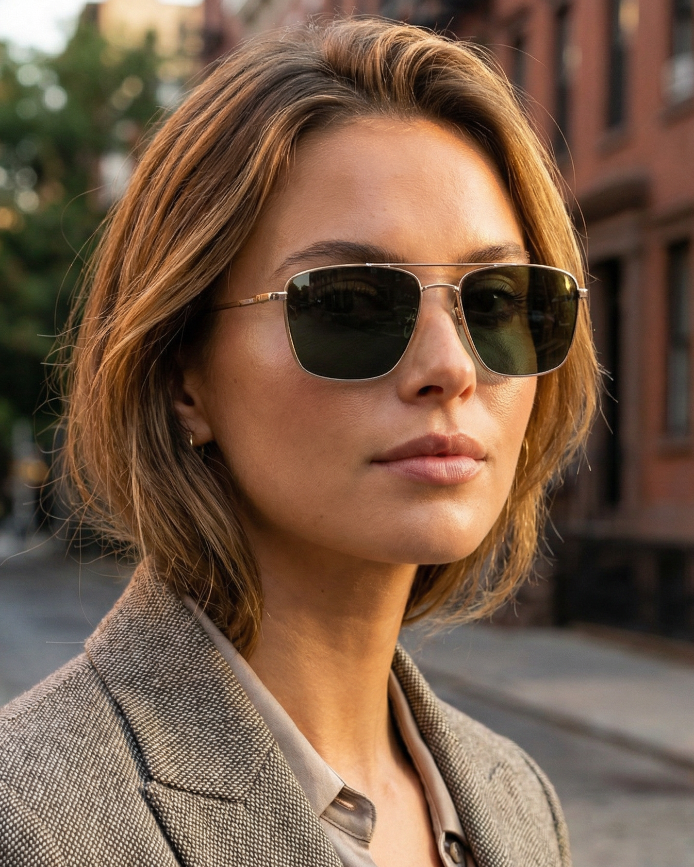 Boléro Kaelix — Square Aviator Polarized Sunglasses, Mirrored