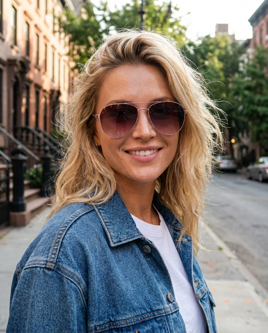 Boléro Eloura — Women's Pink Aviator Sunglasses