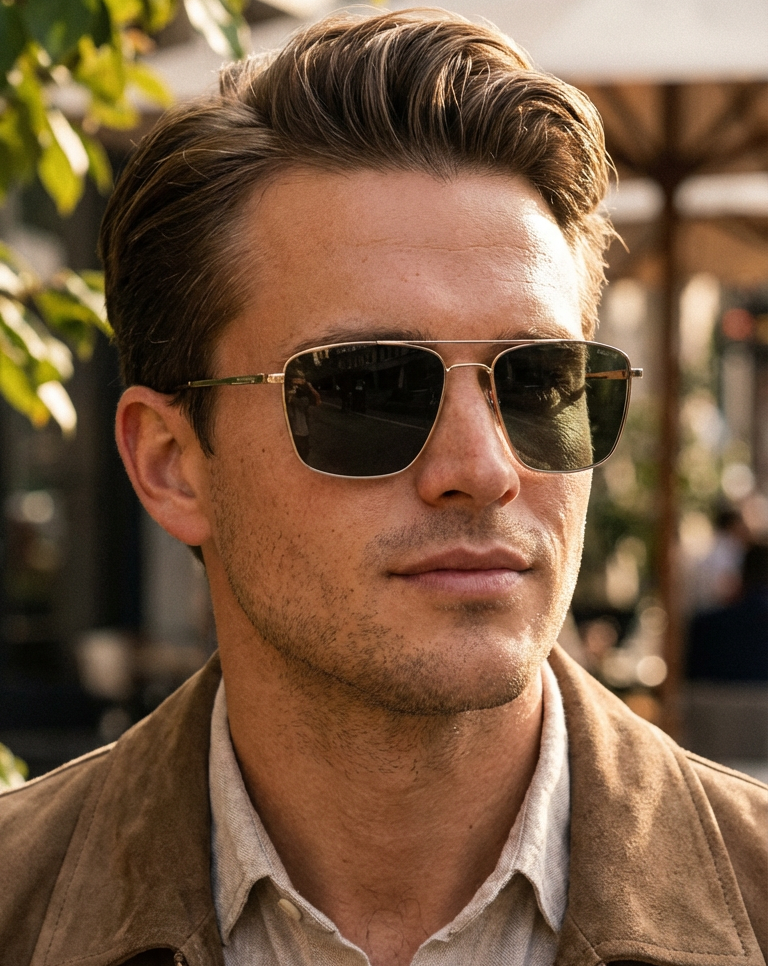 Boléro Kaelix — Square Aviator Polarized Sunglasses, Mirrored