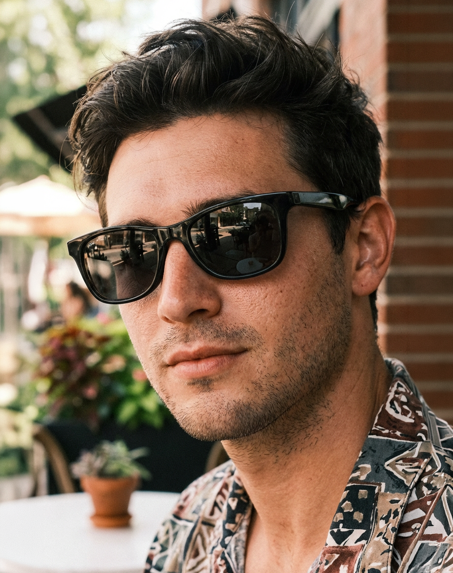 Boléro Luxor — Wayfarer Polarized Sunglasses, Silver Mirror