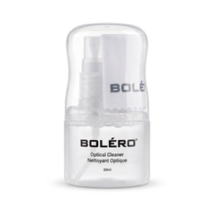 Bolero Cleaning Kit — optical cleaner spray and microfiber cloth in clear pack